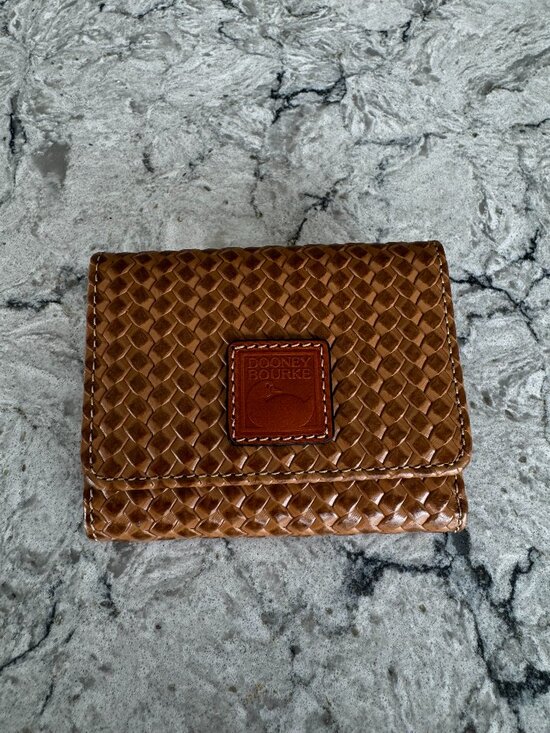 Dooney and Bourke Blue and Faux Wicker Purse and Wallet - Picture 6 of 10